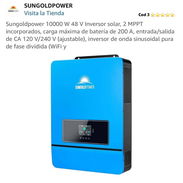 Inversor Solar Sungoldpower 10kW / 48V *(Solamente el inversor, no trae paneles solares ni baterías)*  • - Img 56684542