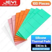 Paquete de 100 almohadillas térmicas JEYI, Thermal Pads, para M.2 SSD NVMe, PC, GPU - Img 57310498