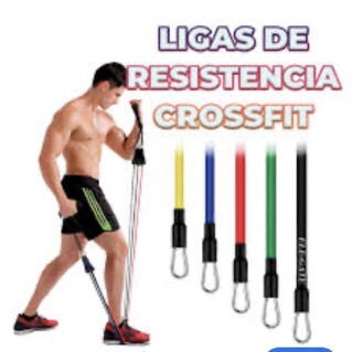 JUEGO DE 5 BANDAS DE RESISTENCIA MAS 5 ACCESORIOS PARA EJERCICIOS CROSSFIT. - Img 94582675