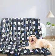 Mantas para perros grandes, con patrón de elefante gris de franela y huellas de patas, 60 x 50 pulgadas, manta para gato - Img 50578053