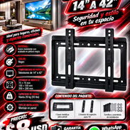 SOPORTE FIJO PARA TV 14" A 42", NUEVO EN SU CAJA, ENTREGA DE FACTURA Y GARANTÍA. VARIEDAD DE ARTÍCULOS PARA SU HOGAR - Img 57438788