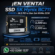 ⚡ ¡EN VENTA! 40 USD - SSD NVMe SK Hynix BC711 256GB – M.2 PCI‑e Gen 3×4 2230 - Img 55858192