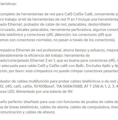 KIT DE RED(TESTER CON SU PILA-PINZA-DESTORNILLADORES Y ADITAMENTOS DE CORTE) - Img 77887311