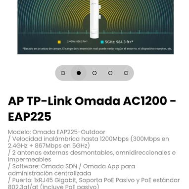 AP TP-Link Omada AC1200 - EAP225. Soporta más de 100 dispositivos conectados simultáneamente - 2/5