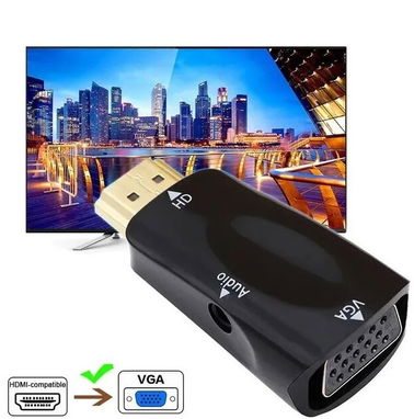 CONVERTIDOR ADAPTADOR DE HDMI A VGA CON SALIDA AUDIO 3.5MM - Img 82726873