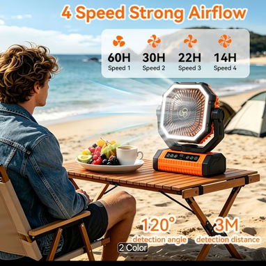 🌬️ VENTILADOR RECARGABLE - MODELO X13 (Batería 20,000 mAh) - 4/6