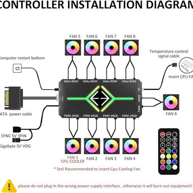 Ventiladores para chasis RGB un paquete de 6 fanes PWM ARGB de 120 mm con caja controladora y control remoto 52815418 - Img 114089758