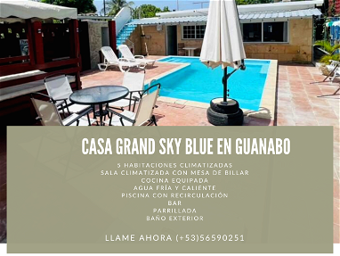 Renta casa con piscina con recirculación en Guanabo ,cocina equipada,parrillada,bar,56590251 - Img main-image-45844636