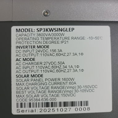 Kit Inversor híbrido 3kw y 2 baterías 25v/100A - Img 123969200