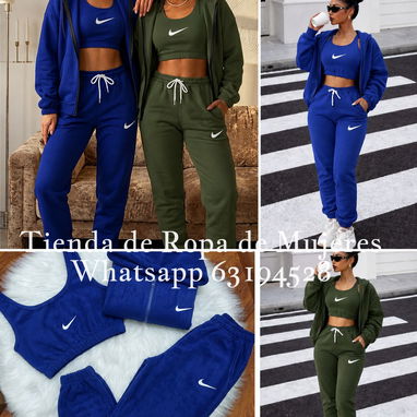 Conjuntos Originales Nike de blusa, abrigo con zipper y capucha y pantalón con bolsillos jogger unitalla le sirve a XS. - Img 122192942