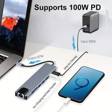 📞53884600.🎇8 En 1 USB C HUB Puertos: 🎇 Mensajería disponible.🚴 - Img 119716123