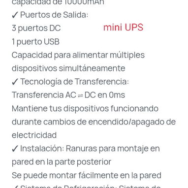 Smart Mini DC UPS*Batería de alta capacidad de 10000mAh - 2/2