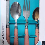 🔵🍴🍽️Juego de cubiertos de 24 piezas para 6 personas: tenedor y cuchillo, cuchara y cucharita de postre. NUEVO - Img 55523876