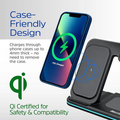 CARGADOR ENERGIZER 3 EN 1 QI 15W RGB IPHONE AIRPODS APPLE WATCH ENVÍO DISPONIBLE + GARANTÍA - 5/10