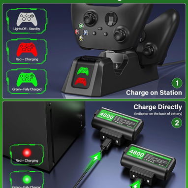 🎮🔋 Paquete de Baterías Recargables Xbox + Estación de Carga 🔋🎮 - Img 110427214