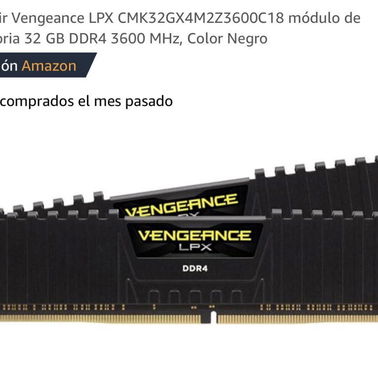 RAM DDR4 32GB 2x16GB3200mhz Corsair Corsair LPX - Img 89111310