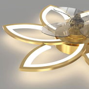 LÁMPARA DE FLOR DORADA CON VENTILADOR - Img 57242286