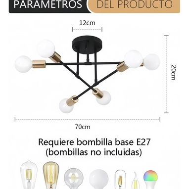Lámparas de techo modernas vintage para sala ,cuarto ect exelente material 54321470 45 USD - Img 96368139