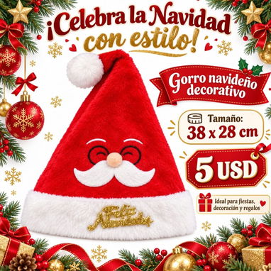 Gorros navideños, tres modelos. Tenemos otros artículos de navidad como arbolitos y adornos - 3/3