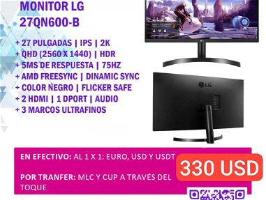 Contamos con un Monitor nuevo a estrenar marca LG 27QN600-B | 2K | QHD | Ultrafino | 330USD - Img 62744654