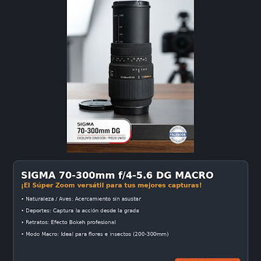 ¡Lente Sigma 70-300mm f/4-5.6 DG Macro! 📸✨ - 2/2