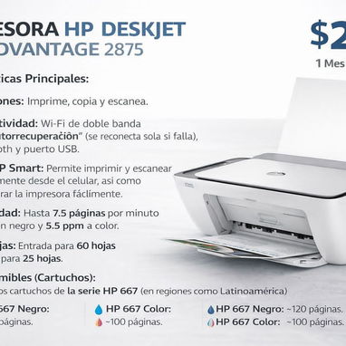 ‼️IMPRESORA HP DESKJET TINTA ADVANTAGE 2875, con GARANTÍA y factura de compra ‼️ - Img 119265627