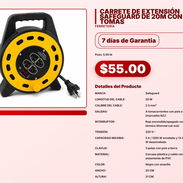 CARRETE DE EXTENSIÓN SAFEGUARD DE 20M CON 4 TOMAS . - Img 57556218