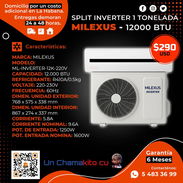 ❄️ INVERTER ❄️ SPLIT MILEXUS 1TON INVERTER 220V. SERVICIO DE MENSAJERÍA CON FACTURA Y GARANTÍA. TLF 54833699 - Img 54509960