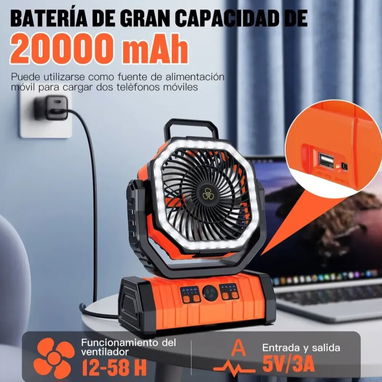 Ventilador portátil,lo puedes usar como power bank y bombillo - Img 124188570