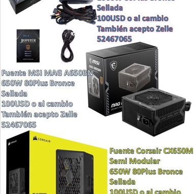 Fuente de PC nueva Sellada MSI MAG A650BN, fuente de alimentación compacta no modular de 650 W, bronce 80+ - Img 106984995