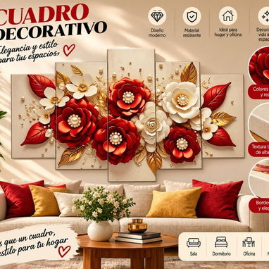 Cuadros decorativos  (Impresos en lienzo y montados en marcos de madera) Medidas: 50x85cm - 6/10