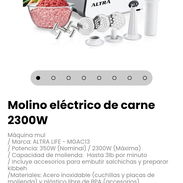 Molino eléctrico de carne 2300W Máquina mul. Marca: ALTRA LIFE - MGAC13 - Img 57589429