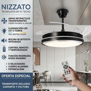 Ventilador Nizzato 42" de Techo, Aspas Retráctil | $130 USD Envío Gratis | LED + Bocina Bluetooth | Garantía y Factura - Img 57668596