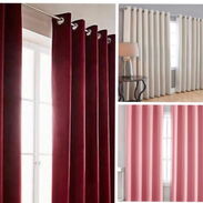 Juegos de sobrecama con cortinas tapa sol de 2 paños color rojo vino como el rojo de la cortina - Img 45630080