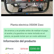 Planta eléctrica 3500 w Zasc - Img 55448640
