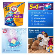 Arm & Hammer Plus OxiClean 5 en 1 paquetes de detergente para ropa, 42 unidades - Img 45494836