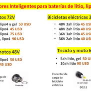 H08 Vendo cargadores para baterías de litio, lipo4 y gel de 36V, 48V, 60V y 72V, motos, bicimotos y bicicletas eléct - Img 56614943