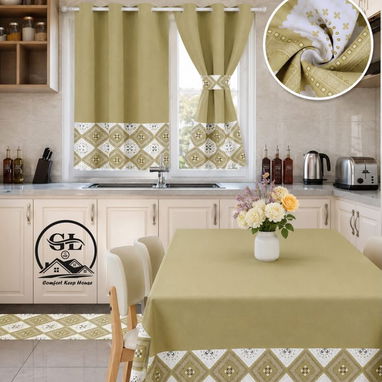👑Juegos d cocina (excelente calidad) ✨mantel ✨dos alfombras ✨un juego d cortinas decorativas 💰 - Img 124275454