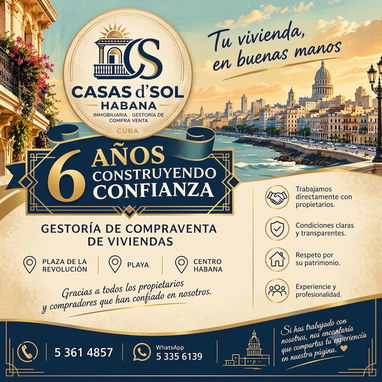 GESTIONAMOS LA VENTA DE TU VIVIENDA. 6 AÑOS DE EXPERIENCIA! SI VENDES EN PLAYA, PLAZA O CENTRO HABANA llámanos 53614857 - 2/2