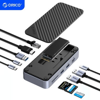 Docking Station ORICO 10 IN 1 (Estación de acoplamiento ORICO 10-EN-1 con gabinete SSD M.2) en 100 USD - Img 123332092
