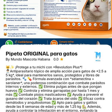 PIPETA ANTIPULGAS/ ANTIPARASITARIO PARA PERROS Y GATOS - Img 125543463