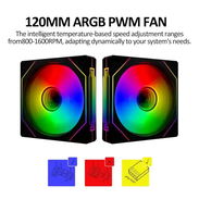 😱⚡Pack 3 Fanes 120mm ARGB Infinity Mirror   27 USD - Img 56836488