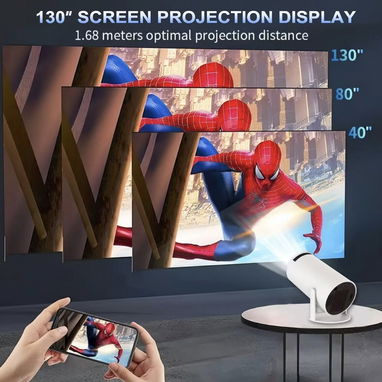 Mini Proyector 4K Soporte Portátil WiFi 6 BT 5.4 [App Integrada] Android 14 1080P Full HD Corrección Trapezoidal Automát - 3/5