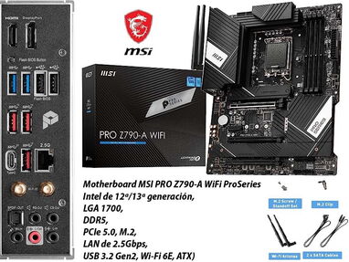 motherboard MSI PRO Z790 wifi, 13ª, 12ª gen, PCI 5.0, nuevo en caja - Img main-image