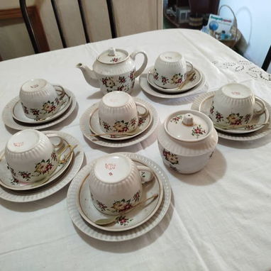 Juego de te y de vasos, antigua union sovietica - 4/5