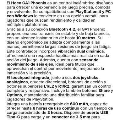 Control inalambrico ga1 Phoenix para ps4 y pc - 2/3