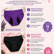 Blumer menstrual baja y alta absorción braga ropa interior incontinencia y período regla menstruación menstrual - Img 57516972