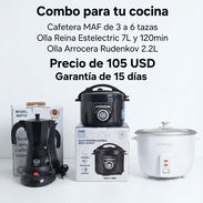 COMBO PARA COCINA..CAFETERA MAF 3 TAZAS..OLLA REINA ESTELECTRIC 7L...ARROCERA RUDENKOV 2.2L - Img 57242752
