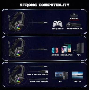 Audífonos 🎧 ONIKUMA gamer k20 RGB. .30 usd - Img 87881080