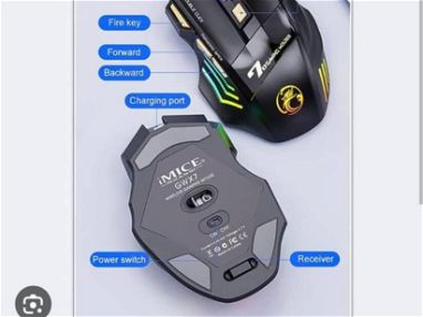 Mouse gamer rgb inalámbrico de alta calidad con 7 botones incluído botón de fuego rapido.Con batería de litio - Img 69078899